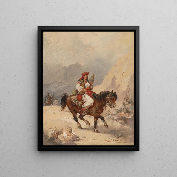 Montenegrin Cavalier - Tadeusz Rybkowski — framed artwork on a wall