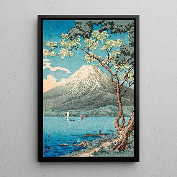 Mount Fuji from Lake Yamanaka - Takahashi Hiroaki — framed artwork on a wall