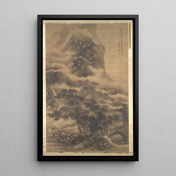 Clouds Visiting a Mountain Retreat - Tao Hong — framed artwork on a wall