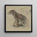 Teckel sitting turned to the left - Anton Burger — framed artwork on a wall