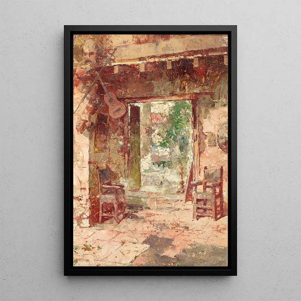 The antique dealers' shop in Cusco - Teófilo Castillo — framed artwork on a wall