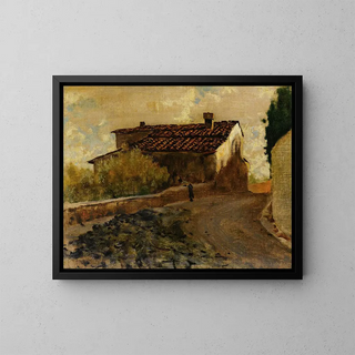 Country Road - Telemaco Signorini — framed artwork on a wall