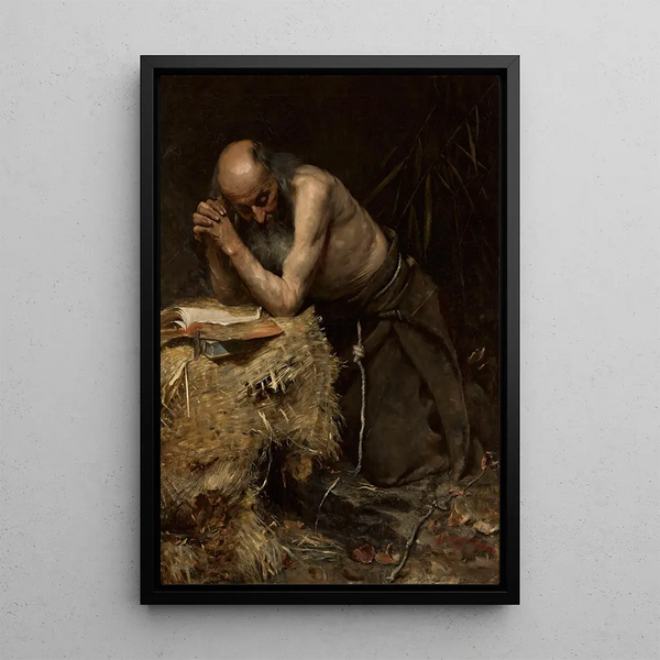 Hermit - Teodor Axentowicz — framed artwork on a wall