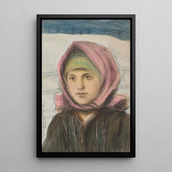 Mountain Woman Painting - Teodor Axentowicz — framed artwork on a wall
