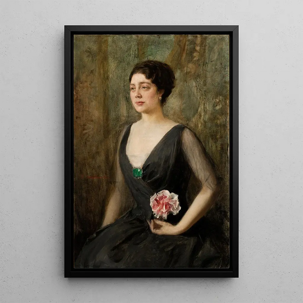 Portrait of Izabela Szembekowa - Teodor Axentowicz — framed artwork on a wall