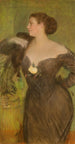 Portrait of a woman in a ball gown - Teodor Axentowicz — artwork view