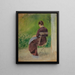 Study of a seated woman in a garden - Teodor Axentowicz — framed artwork on a wall