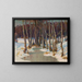 Stream in Winter Forest - Teodor Ziomek — framed artwork on a wall