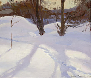 Winter Landscape Painting - Teodor Ziomek — artwork view