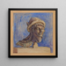 Head of Hermès by Veji - Marie Henriques — framed artwork on a wall
