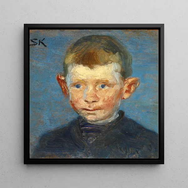 Head of a Boy - Peder Severin Krøyer — framed artwork on a wall