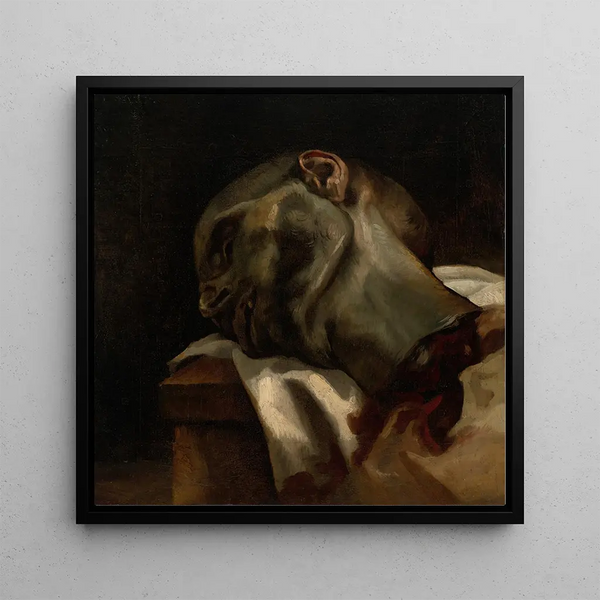 Head of a beheaded man - Théodore Géricault — framed artwork on a wall