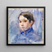 Head of a young boy perhaps in uniform - Clare Marsh — framed artwork on a wall