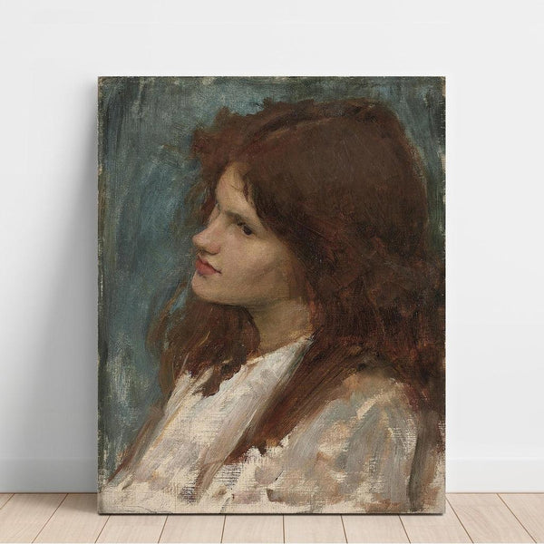 Reproduction of the painting Head of a Girl - John William Waterhouse