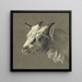 Head of a Goat Turned to the Left - Jean Bernard — framed artwork on a wall