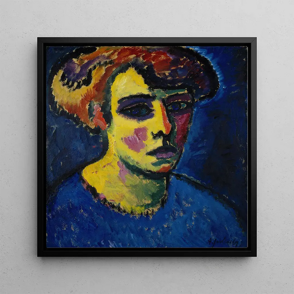 Head of a Woman - Alexej von Jawlensky — framed artwork on a wall