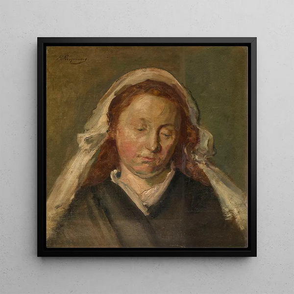 Head of Woman - Romain Looymans — framed artwork on a wall