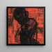 Têtes sombres sur rouge - Christian Rohlfs — framed artwork on a wall