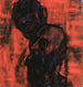Têtes sombres sur rouge - Christian Rohlfs — artwork view