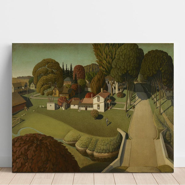Reproduction of the painting The Birthplace of Herbert Hoover, West Branch, Iowa - Grant Wood