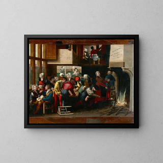 A Brothel Scene - The Monogramist of Brunswick — framed artwork on a wall