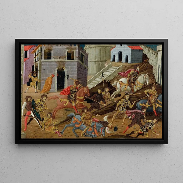 The Expulsion of King Tarquin the Proud and his son Sextus from Rome - The Master of Marradi — framed artwork on a wall