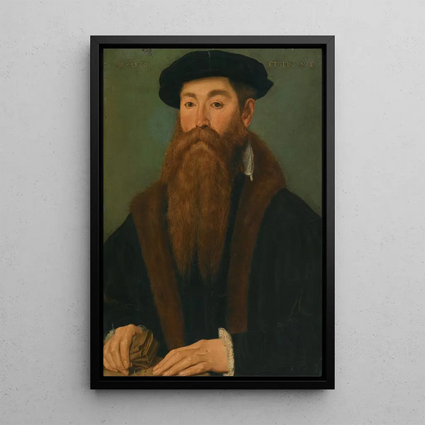 Portrait of a gentleman - The Master of the 1540s — framed artwork on a wall