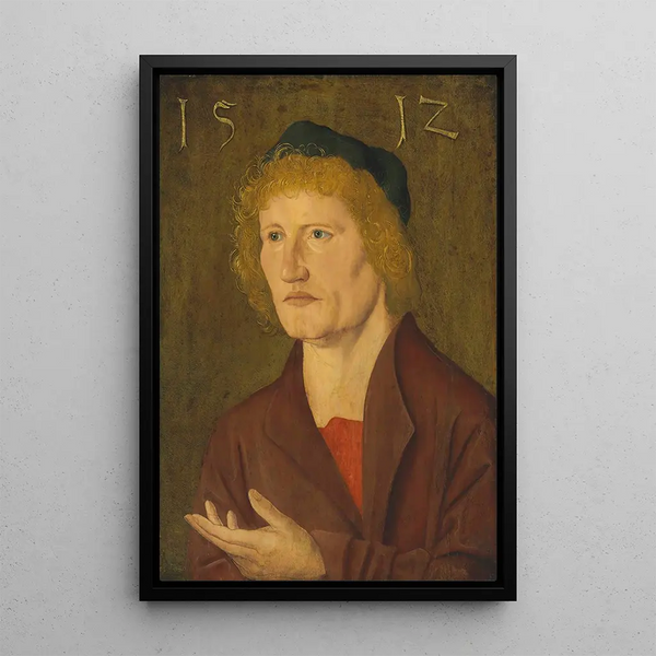 Portrait of a gentleman - The Master of the Angrer Portrait — framed artwork on a wall