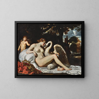 Leda and the Swan - The Master of Doria Pamphilj — framed artwork on a wall