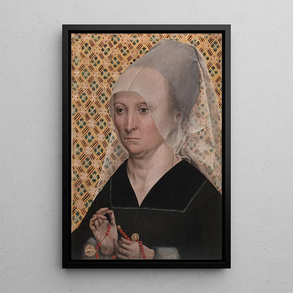Portrait of a Woman - The Master of the Holy Kinship — framed artwork on a wall