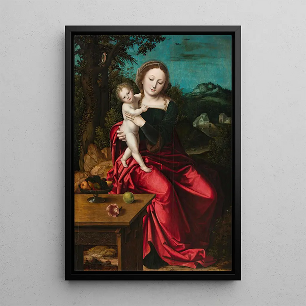The Virgin and Child - The Parrot Master — framed artwork on a wall