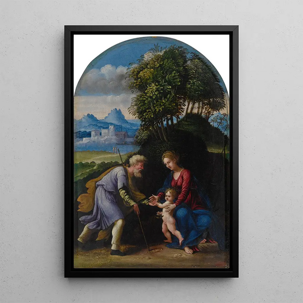 The Holy Family - The Master of the Twelve Apostles — framed artwork on a wall