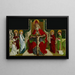 La Trinité with the Virgin, the saints John the Evangelist, Stephen and Laurent, and a donor - L'Atelier de Peter Hemmel von Andlau — framed artwork on a wall