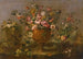 Still life with roses, carnations, and other flowers in a vase on a ledge - Le Pseudo Guardi — artwork view