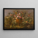 Still life with roses, carnations, and other flowers in a vase on a ledge - Le Pseudo Guardi — framed artwork on a wall