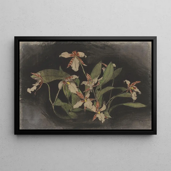 Orchid Branch in Bloom - Theo Nieuwenhuis — framed artwork on a wall