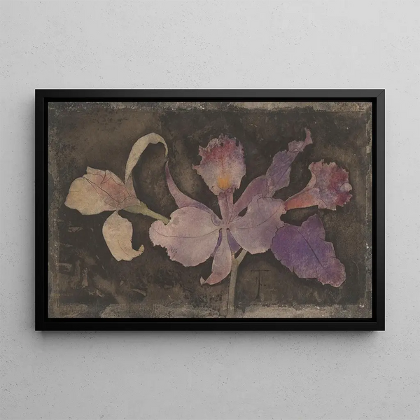 Purple Orchid - Theo Nieuwenhuis — framed artwork on a wall