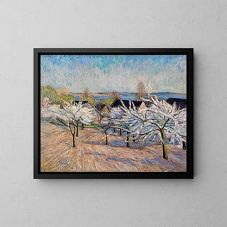 Apple Blossom Painting at Werder - Theo Von Brockhusen — framed artwork on a wall