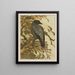 Crow on a branch - Theo van Hoytema — framed artwork on a wall