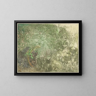 Heron on a rock - Theo van Hoytema — framed artwork on a wall