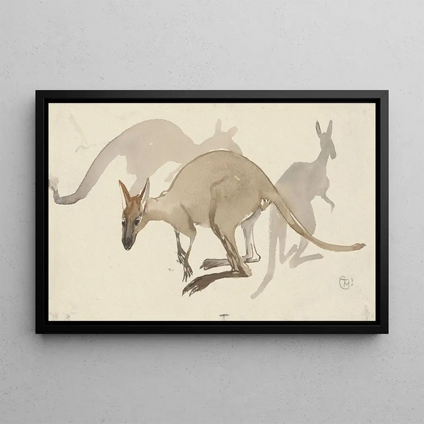 Kangaroo Painting - Theo van Hoytema — framed artwork on a wall