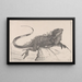 Lizard on a stone in the water - Theo van Hoytema — framed artwork on a wall