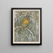 Red-breasted Robin on a snowy tree branch - Theo van Hoytema — framed artwork on a wall