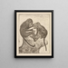 Two Monkeys with Fleas - Theo van Hoytema — framed artwork on a wall