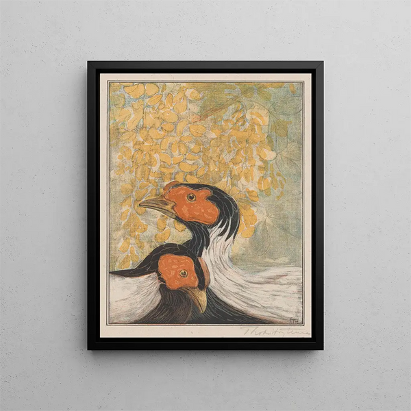 Two Silver Pheasants - Theo van Hoytema — framed artwork on a wall