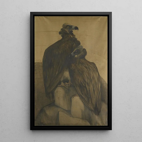 Deux vautours arabes - Theo van Hoytema — framed artwork on a wall