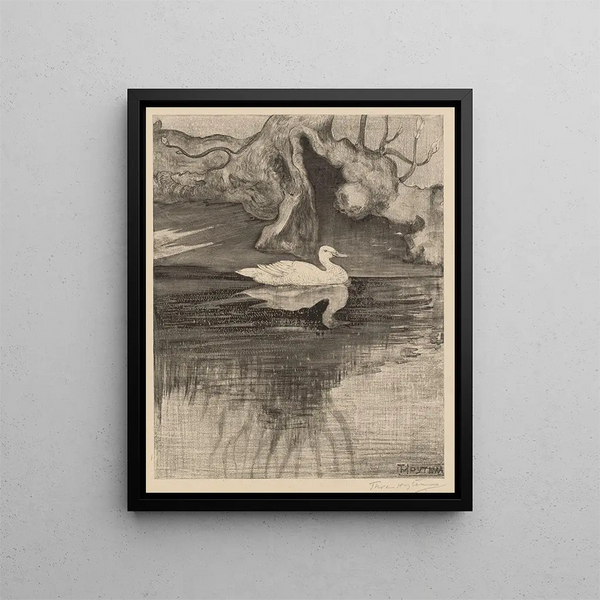 Pond with Ducks - Theo van Hoytema — framed artwork on a wall
