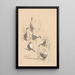 Greeting card with six geese - Theo van Hoytema — framed artwork on a wall