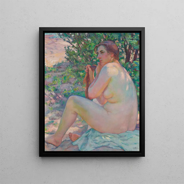 In the shade of the bush - Theo van Rysselberghe — framed artwork on a wall