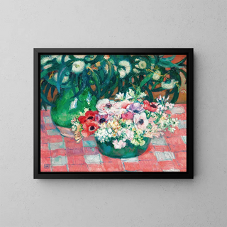 Anémones et eucalyptus - Theo van Rysselberghe — framed artwork on a wall